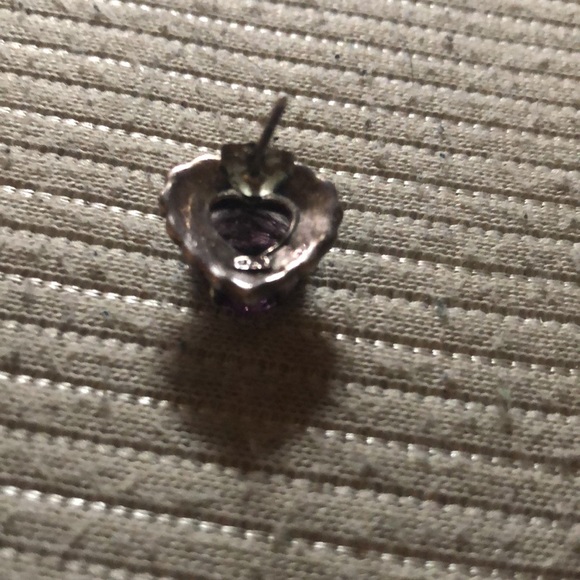 Amethyst heart earrings - Picture 3 of 3